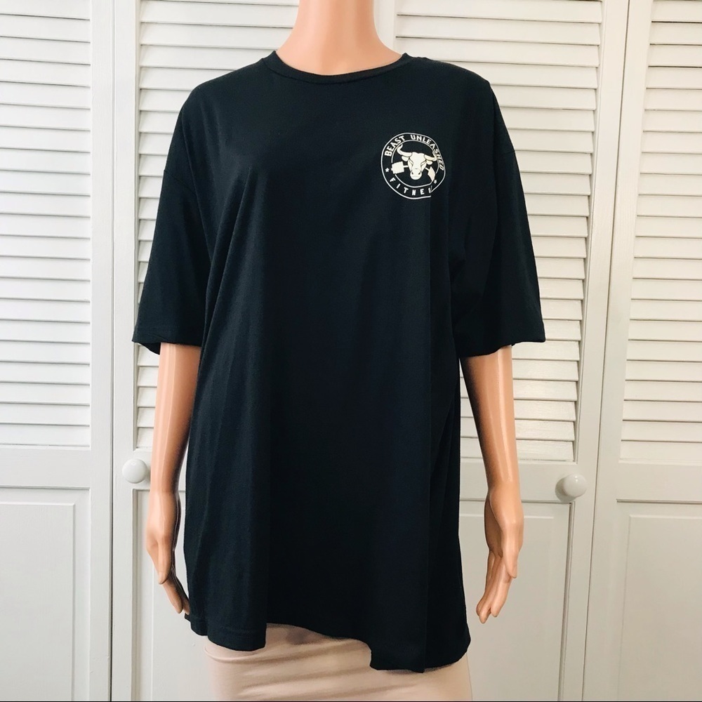 2/$25 NEXT LEVEL APPAREL Black Scoop Neck Short Sleeve Shirt Size Extra Large